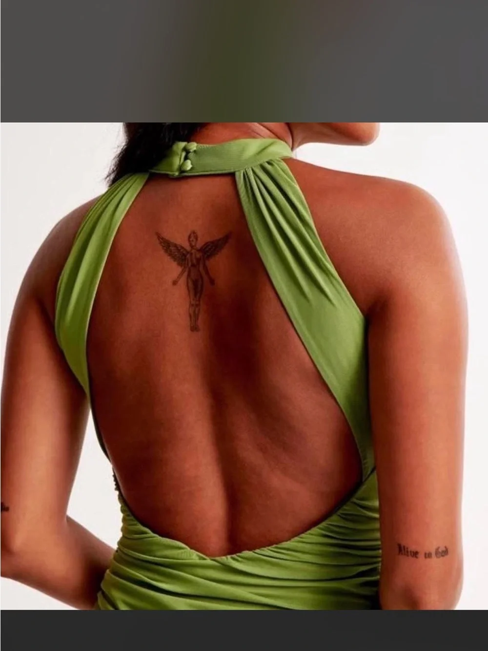 Abercrombie & Fitch Halter Sheer Maxi Dress in Lime Green